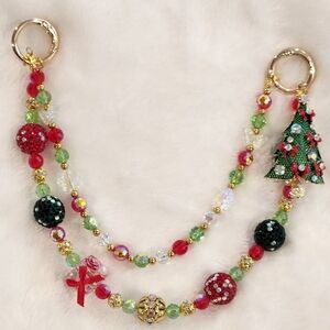 Festive Beaded Christmas Bag Chain